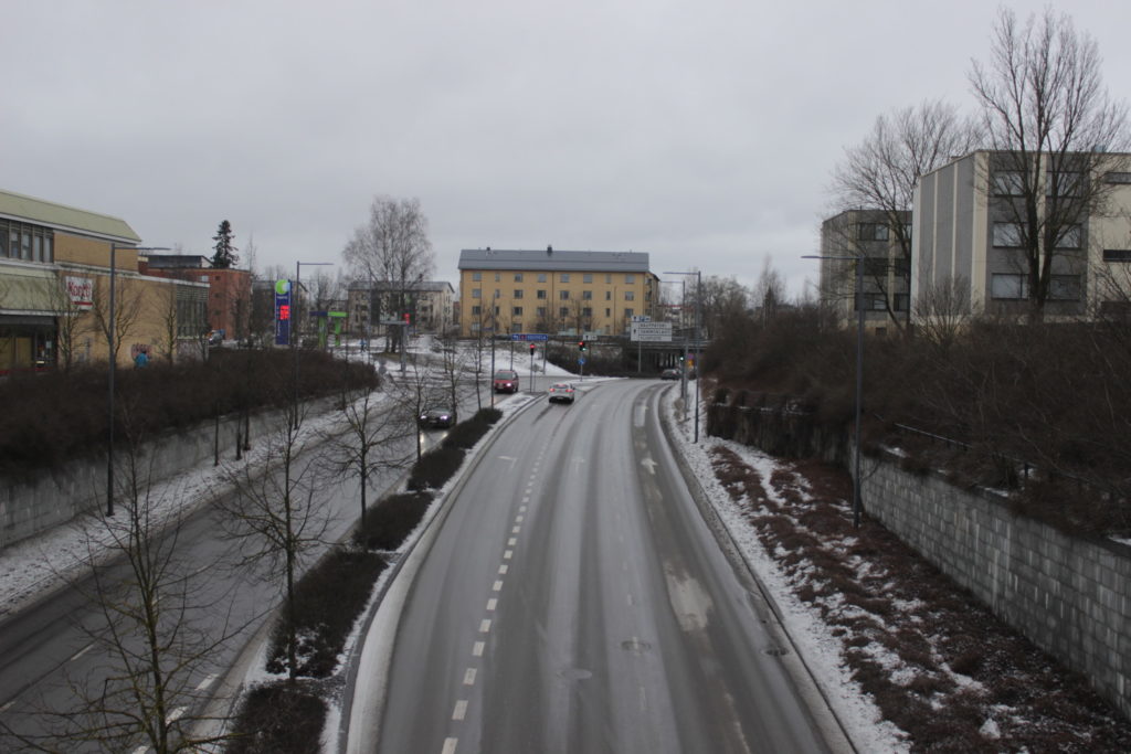 Вид с моста через Lappeenkatu, магазин Kontti в Лаппеэнранте.